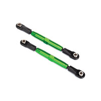 TRAXXAS Camber links, front (TUBES green-anodized, 7075-T6 aluminum, stronger than titanium) (83mm) (2)/ rod ends (4)/ aluminum wrench (1) (#2579 3x15