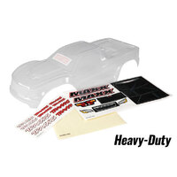 TRAXXAS Body, Maxx®, heavy duty (clear, 1.5mm, requires painting)/ window masks/ decal sheet 38-8914