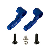 RC10B6 FT Steering Bellcrank, +3mm, blue aluminum